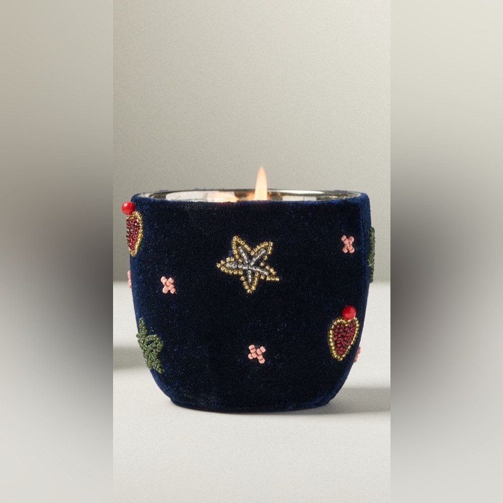 Anthropologie Velvet Icon Woody Fresh Balsam & Cedarwood Glass Candle NEW - Picture 3 of 5